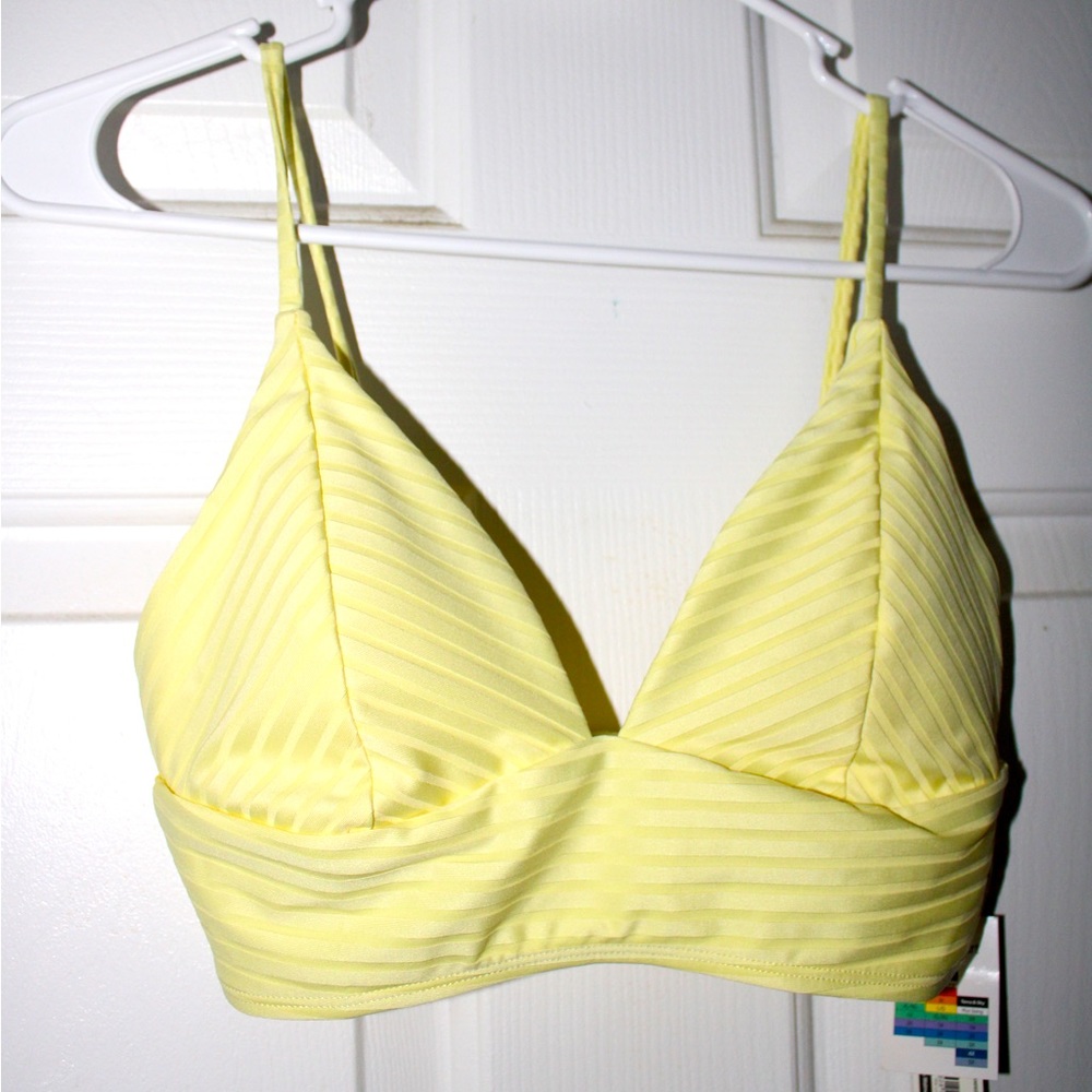 Yellow triangle bikini top